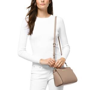 Michael Kors Women's Beige Selma Medium Saffiano Leather Messenger Bag H18-23